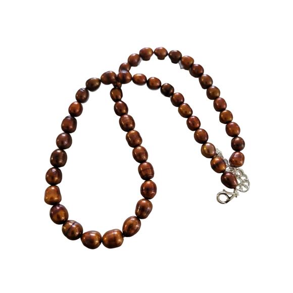 Sterling Silver Honora Brown Pearl Necklace - Picture 2 of 7